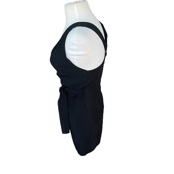 Zara Surplice Wrap Dress Tortoise Shell O-Ring Dress In Black Size Small - Picture 5 of 8